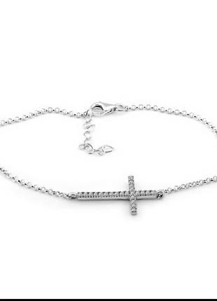 Срібний браслет хрестик