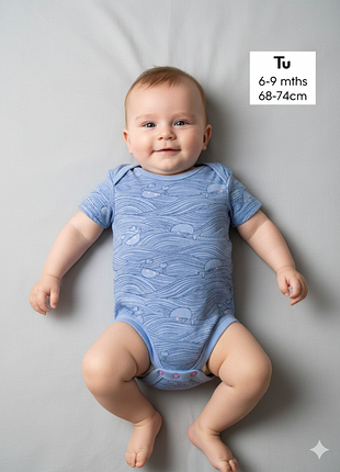 Бодик tu на 6-9 месяцев боди с коротким рукавом на мальчика 68/74 см