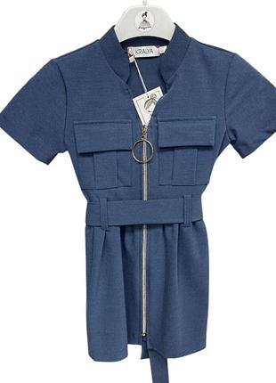 Детское платье сарафан голубое размер 110 для девочки