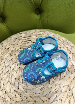 Детские текстильные тапочки для мальчика в садик или для прогулок 13 см (другие размеры уточняйте)