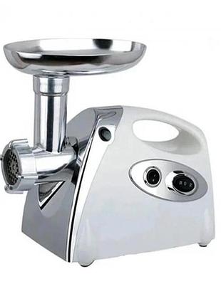 М'ясорубка rainberg rb-675 3800w із соковижималкою, електрична з насадками для шатківниці. колір: білий