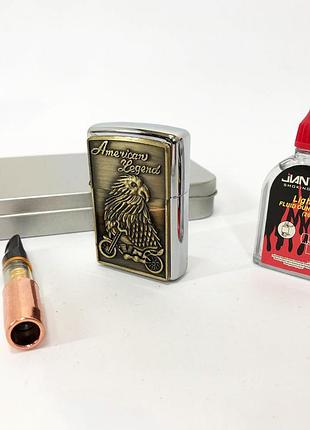 Зажигалка бензиновая в подарочной коробке n5, зажигалка ветрозащитная, зажигалка бензин