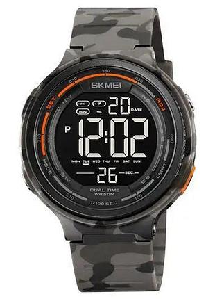 Часы наручные мужские skmei 1841cmgy grey camo, армейские часы противоударные. цвет: серый