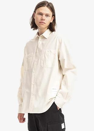 Alloriginal бавовняна сорочка norse projects чоловіча колір бежевий regular n40.0582.0957-0957 розмір: s