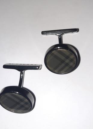 Burberry - запоки new burberry men's light nova grey check round brass cufflinks8 фото