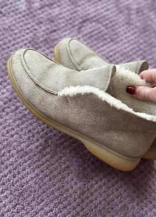 Лоферы зима теплые , лоферы замшевые теплые, лоферы бежевые утеплены осень/зима