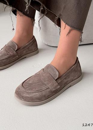 Лофери жіночі alain тауп, натуральна замша