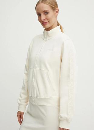 Alloriginal com ua бавовняна кофта guess stacie жіноча колір бежевий з аплікацією v4bq01 kc5o0 розміри