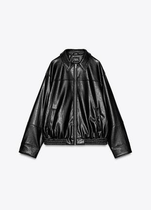 Куртка бомбер из искусственной кожи