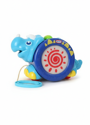 Інтерактивний динозавр little tikes: музична іграшка-каталка "блакитний трицератопс" зі світловими та звуковими ефектами.