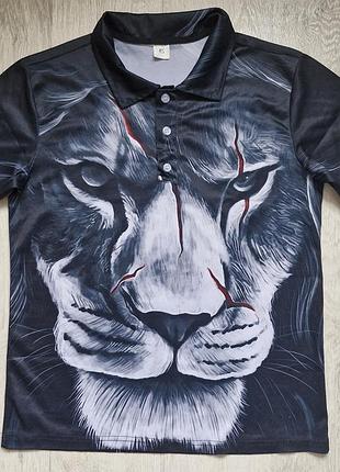 Футболка поло лев