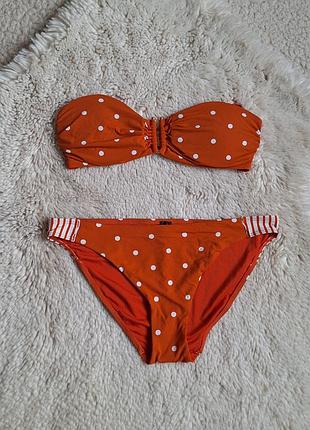 Купальник бандо с золотистой фурнитурой