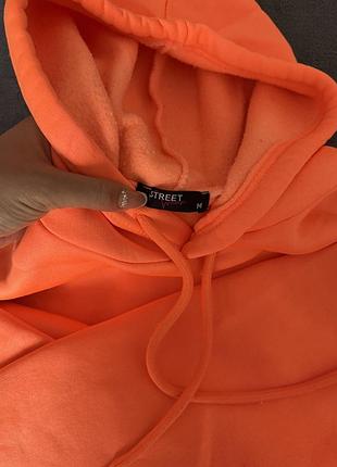 Помаранчевий, теплий  на флісі світшот  жіночий/чоловічий (унісекс)