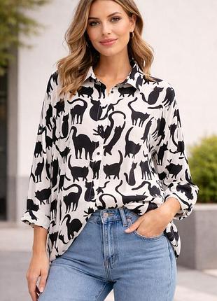 Нежная стильная оверсайз-рубашка отличного качества большого размера