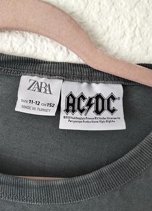 Zara × ac/dc лонгслив 152 / оригинал / рок-принт 3