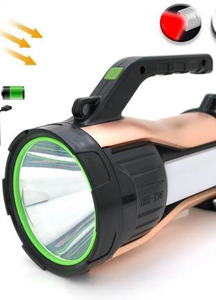 Фонарь ручной аккумуляторный haoerliang hel-t96 c солнечной панелью+powerbahk