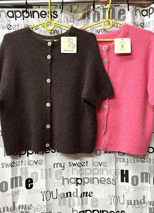 Короткие кардиганчики на пуговицах, альпака + шерсть, италия, s-xl