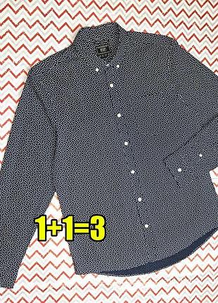😉1+1=3** стильная темно-синяя натуральная рубашка оксфорд f&amp;f, размер 44 - 46