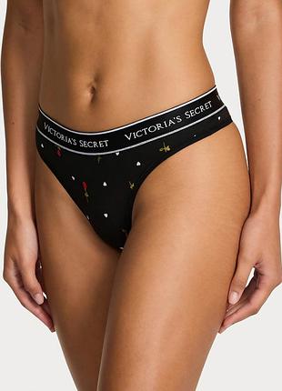 Стринги чорні у троянди та з сердечками від бренду  victoria's secret 🇺🇸 оригінал