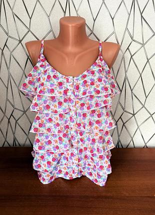 Блуза майка з рюшками літня мила розмір s може підійти на m
