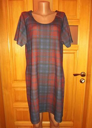 Boohoo базовое прямое платье xl-2xl в клетку прямое трапеция клетка мини тренд