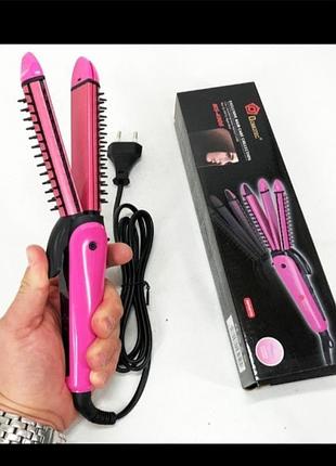 Плойка 3в1 с расческой гофре выпрямитель для укладки волос