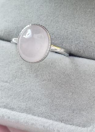 Каблучка з рожевим кварцом 5