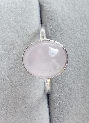 Кольцо с розовым кварцем 6