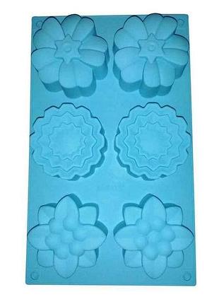 Форма для выпечки силик. цветы 6шт на листьях 27х17х4см 7168 тм empire