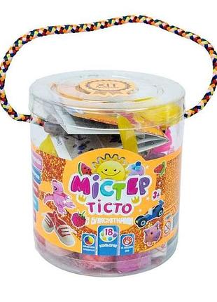 Набір тіста для ліпки містер тісто 18 кольорів з блискітками (укр) 71804 тм strateg