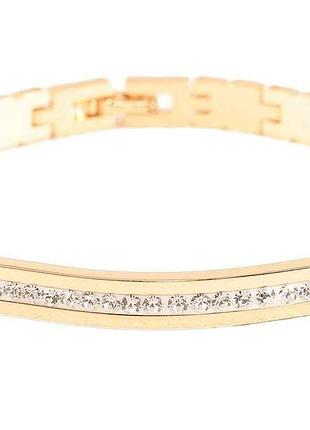 Браслет позолота 18k «дорожка циркония» длина 18см х 6мм (253312) тм xuping