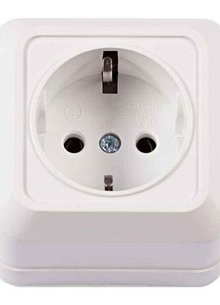 Розетка з заземленням opera 2004 (білий) тм luxel
