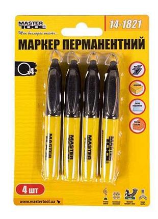 Маркер перманентний чорний (4шт.) 14-1821 тм master tool