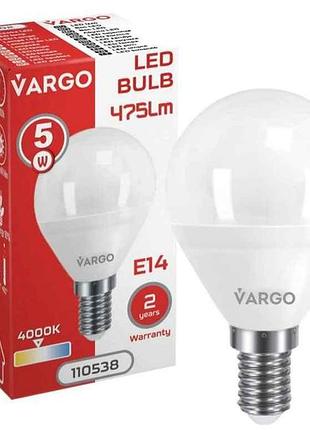 Лампа світлодіодна 5w e14 g45 4000k 220v (v-110538) тм vargo