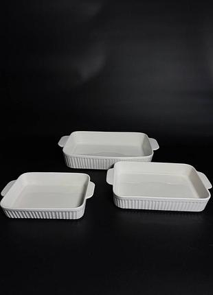 Набір форм для запікання royal grace 16162-6 порцеляна 3 шт білий