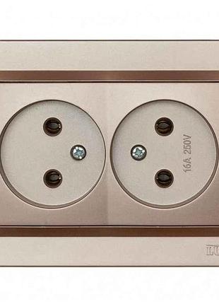 Розетка двойная jazz (терракот) 9207 тм luxel