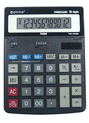 Калькулятор настольный optima, 12 разрядов, размер 200*150*27 мм o75505 тм optima
