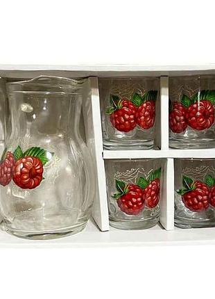 Набор для сока 5пр. микс (фрукты и цветы) тм farglass