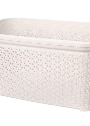 Корзина без крышки с рамкой 50л 405 x 595 x 280мм молочная тм diomedea