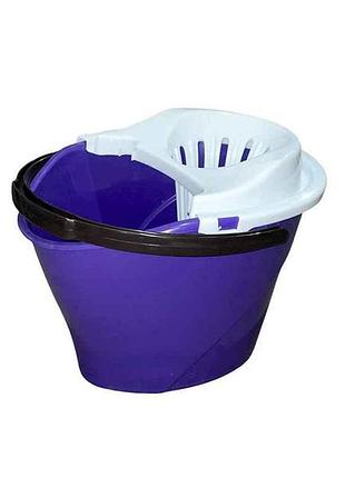 Ведро пл. с отжимом 12л сиреневый тм консенсус
