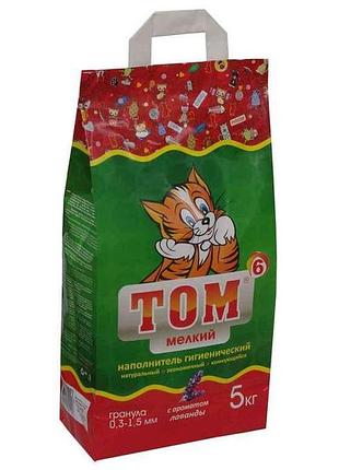 Наполнитель бентонитовый 5л 5кг д/дом. животных с аромат. лаванды no6 - мелкий тм том