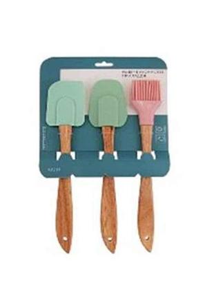 Набор принадлежностей 3шт. 31см (лопатка,кондитерская лопатка, кисточка) 10211 тм lessner
