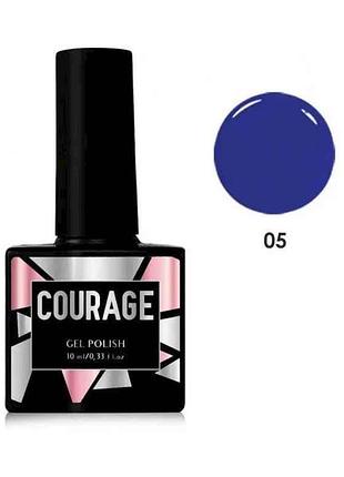 Гель-лак 10мл для ногтей no005 синий тм courage