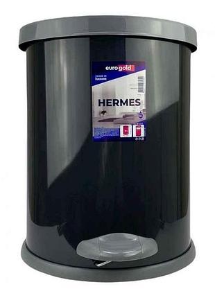 Смітник 12л чорний метал.з пластик.кришкою 801312ч тм euro gold