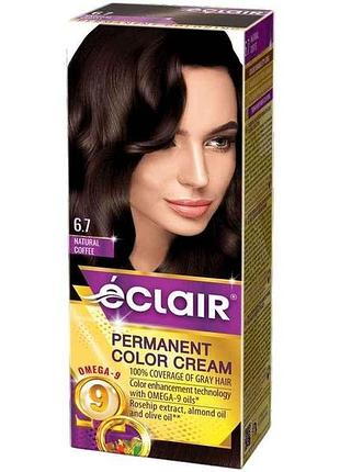Крем-краска для волос 6.7 натуральный кофе (с маслом omega 9) тм eclair