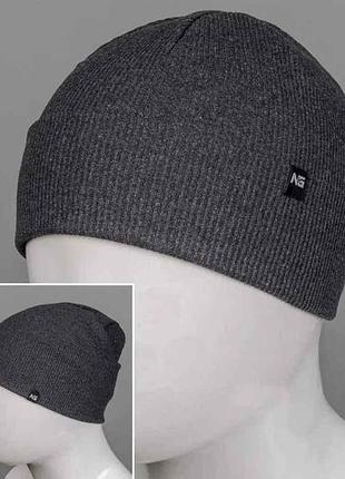 Шапка рубчик 6-клинка темно-серый тм fero