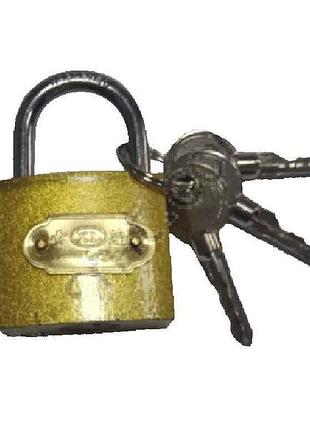 Замок навісний 50мм жовтий хрестовий (xl) 16-02-002 тм fzb