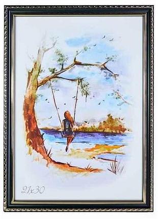 Фоторамка 21-30 багет: dm1715-1112 черное с узором pl20 тм ramka