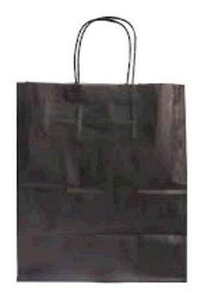 Пакет подарочный крафт 20*15*8см s черный тм prc