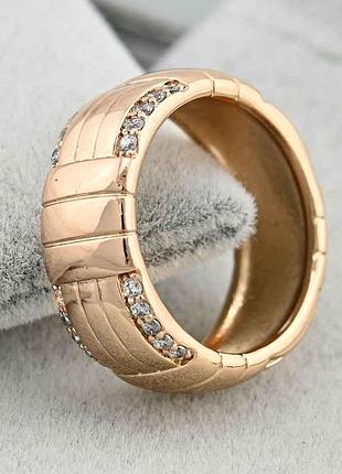 Каблочка одри 39576 ширина 8мм белые фианиты позолота 18к р.19 тм xuping